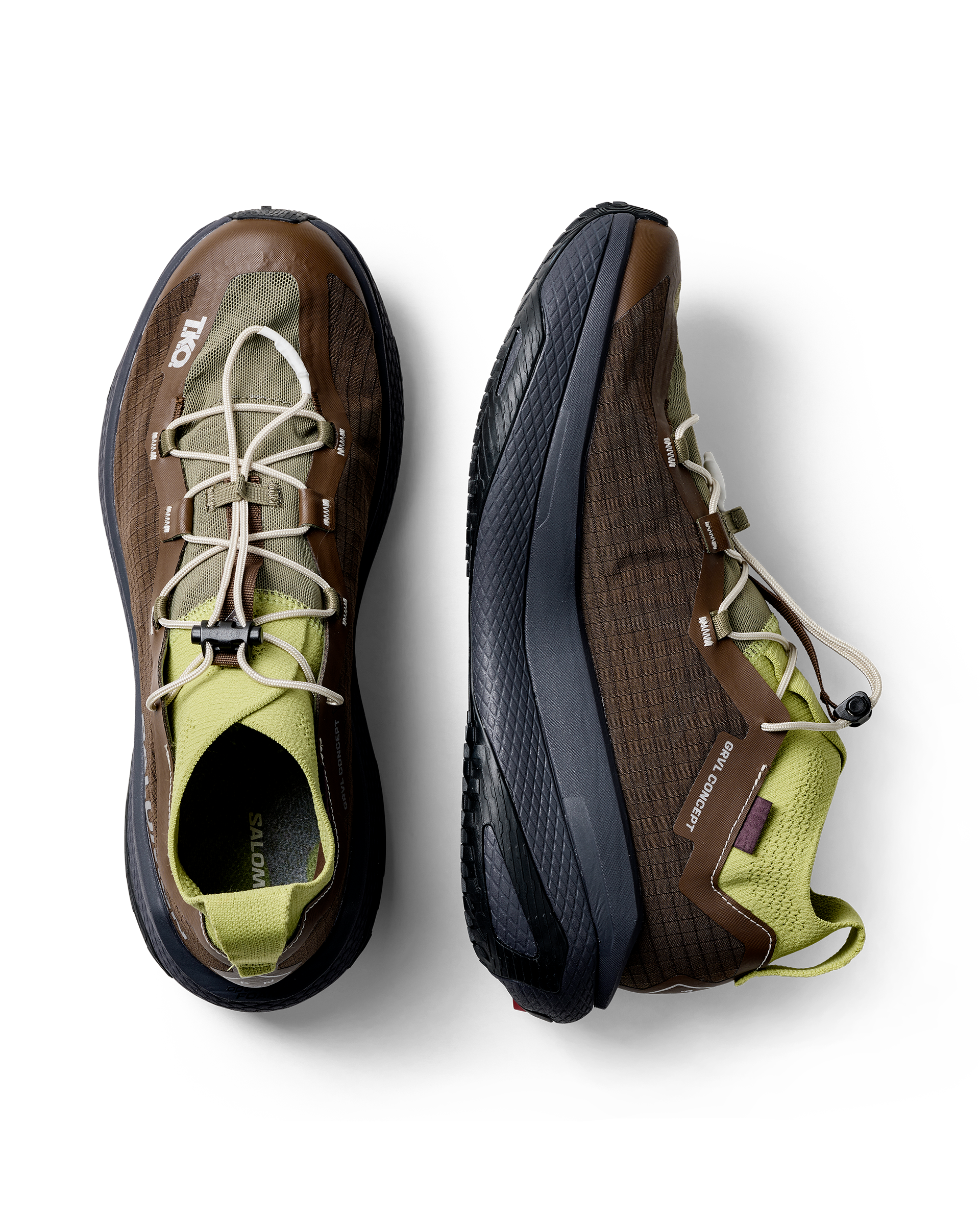 T.K.O. Gravel Concept 2 medial side detail with TKO logo at the toe and aggressive midsole geometry