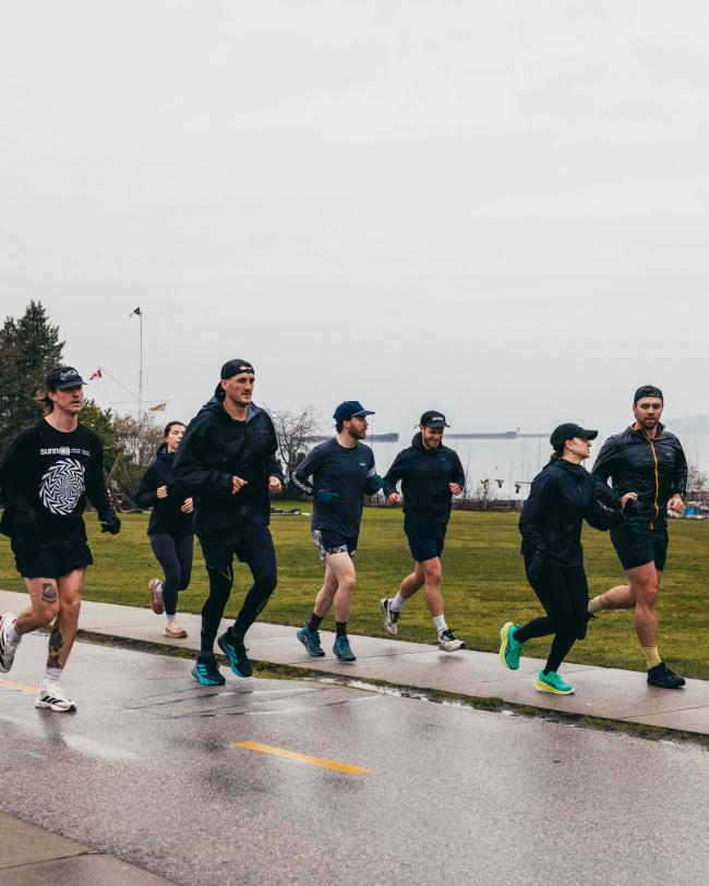 runners running in Jericho Beach, Vancouver