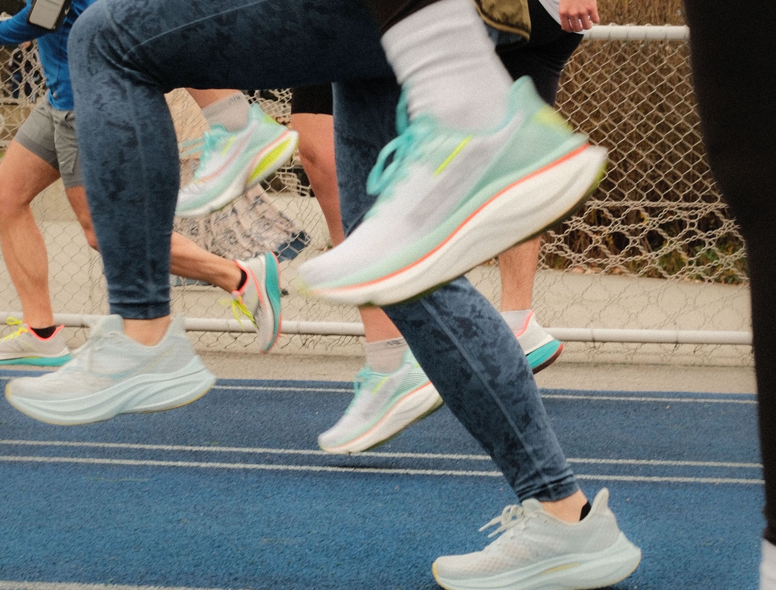 Saucony Endorphin running shoes on runners