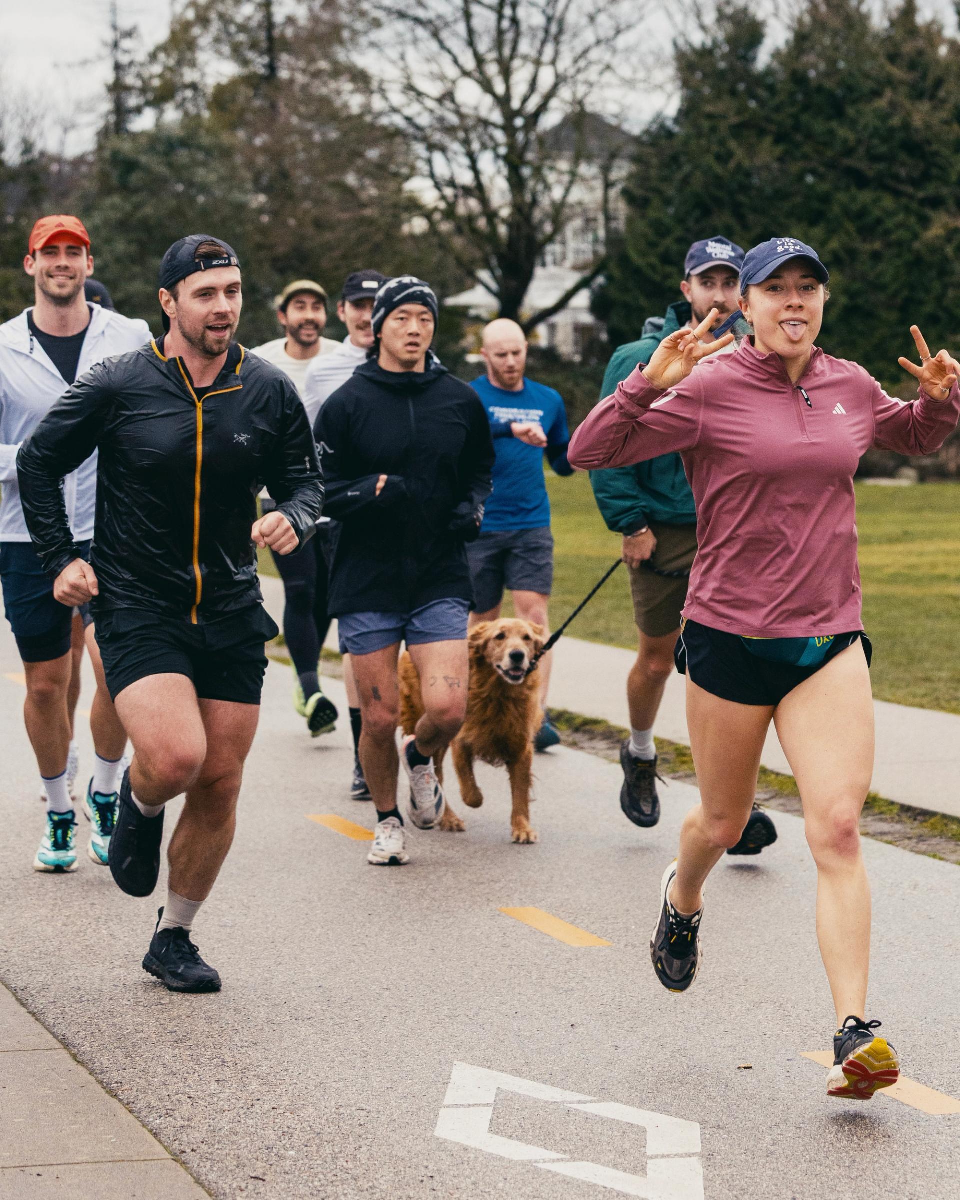 Runners running in Kitsilano