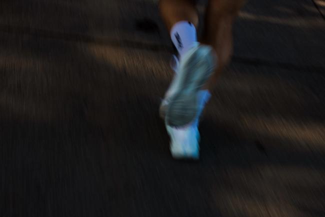 Feet on the pavement