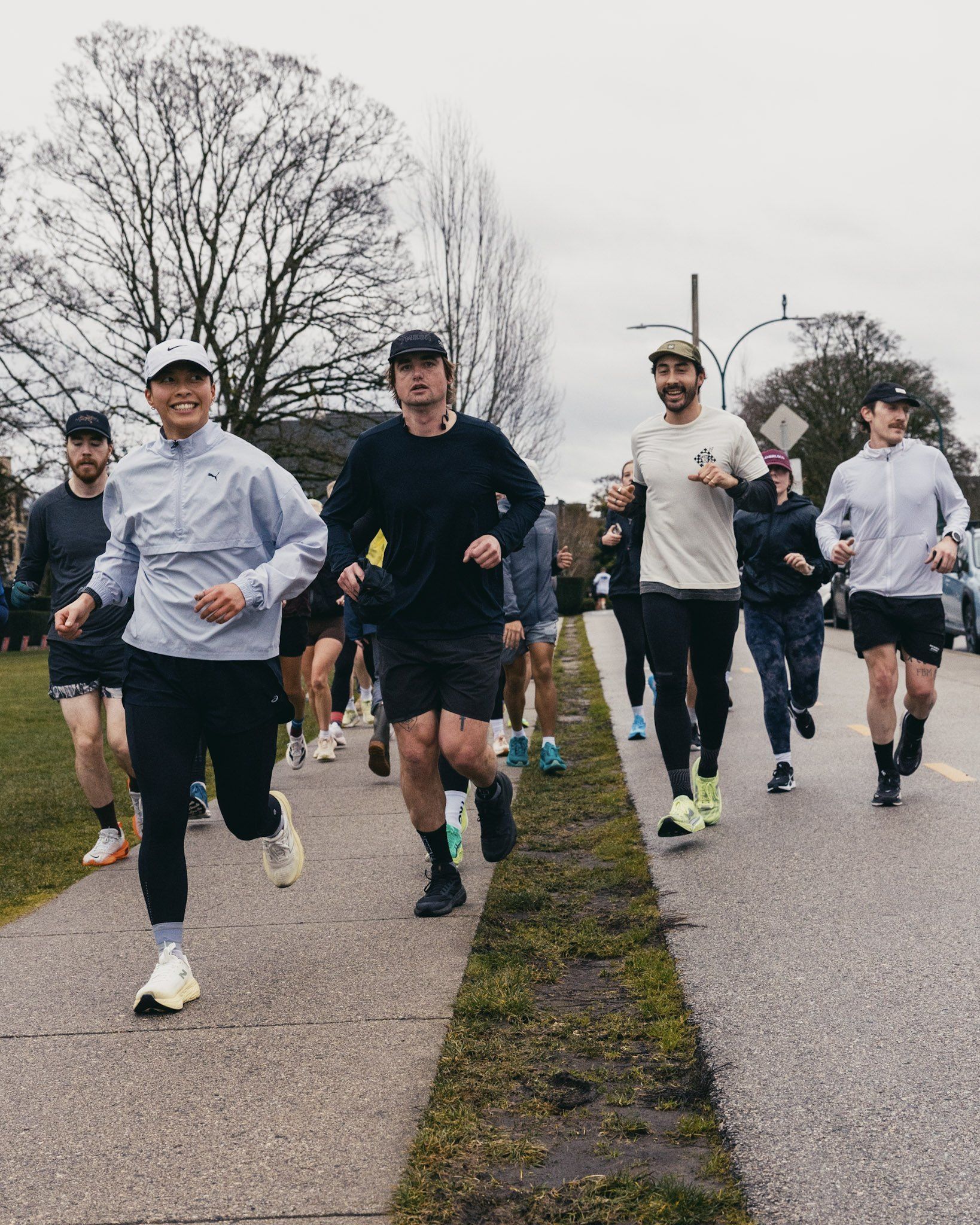 Enroute group run on a paved path