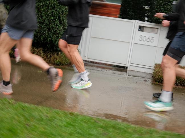 Runners shoes blurry running