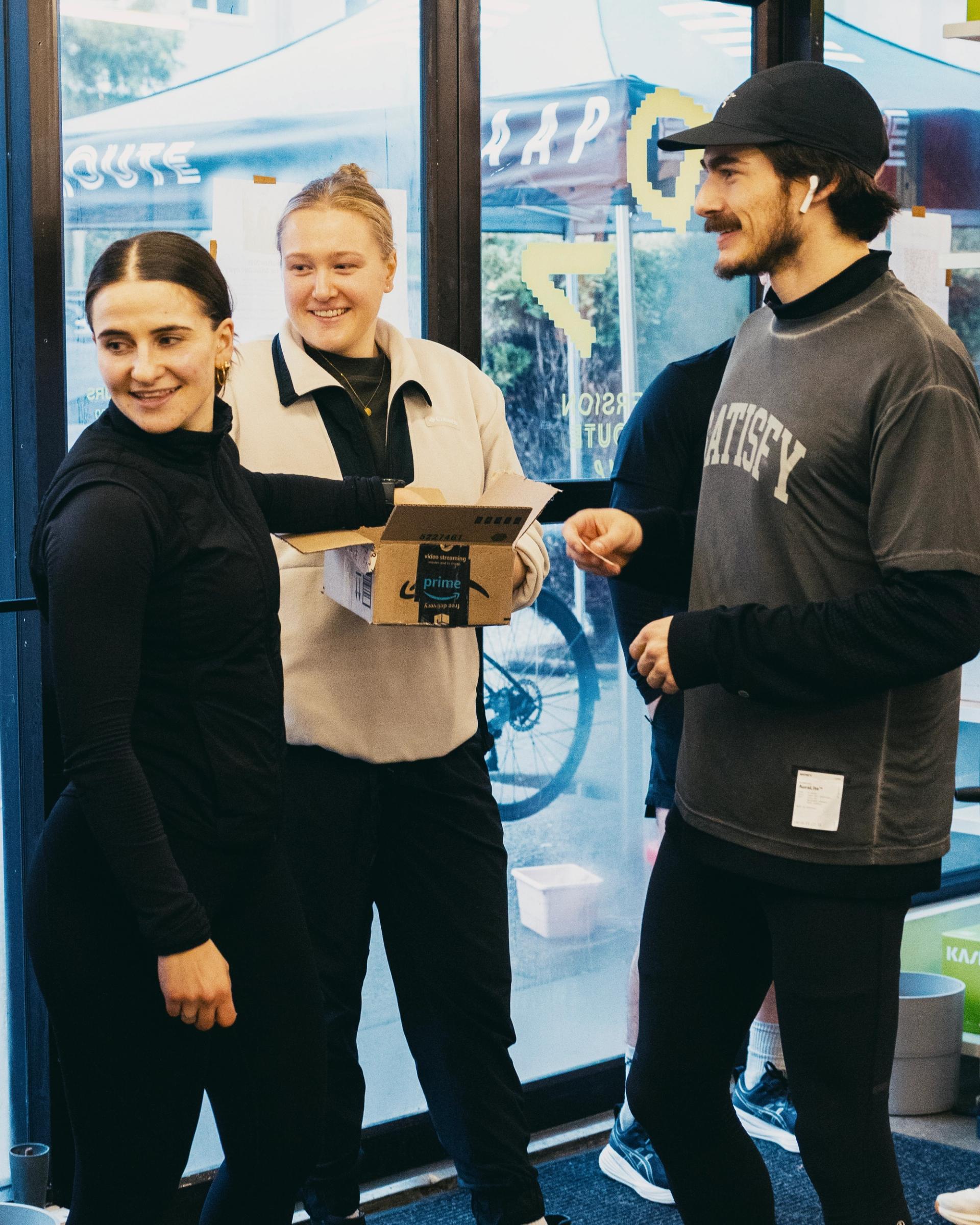 Nika giving out raffle prizes