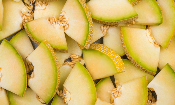Fresh honeydew melon prepared as a dog-friendly melon treat Fresh honeydew melon prepared as a dog-friendly melon treat