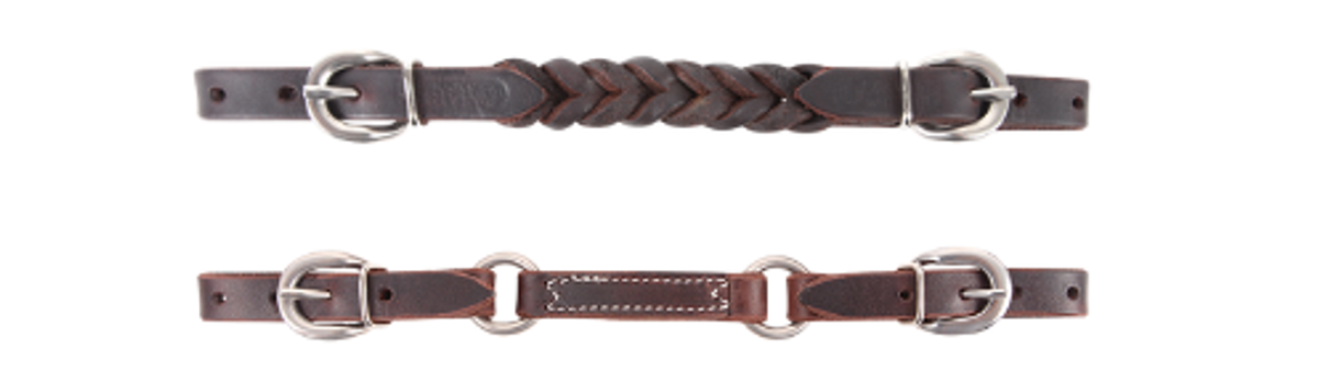Top: Latigo Curb Strap with Blood Knots Bottom: Jim Edwards Curb Strap
