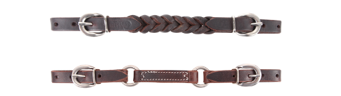 Top: Latigo Curb Strap with Blood Knots Bottom: Jim Edwards Curb Strap