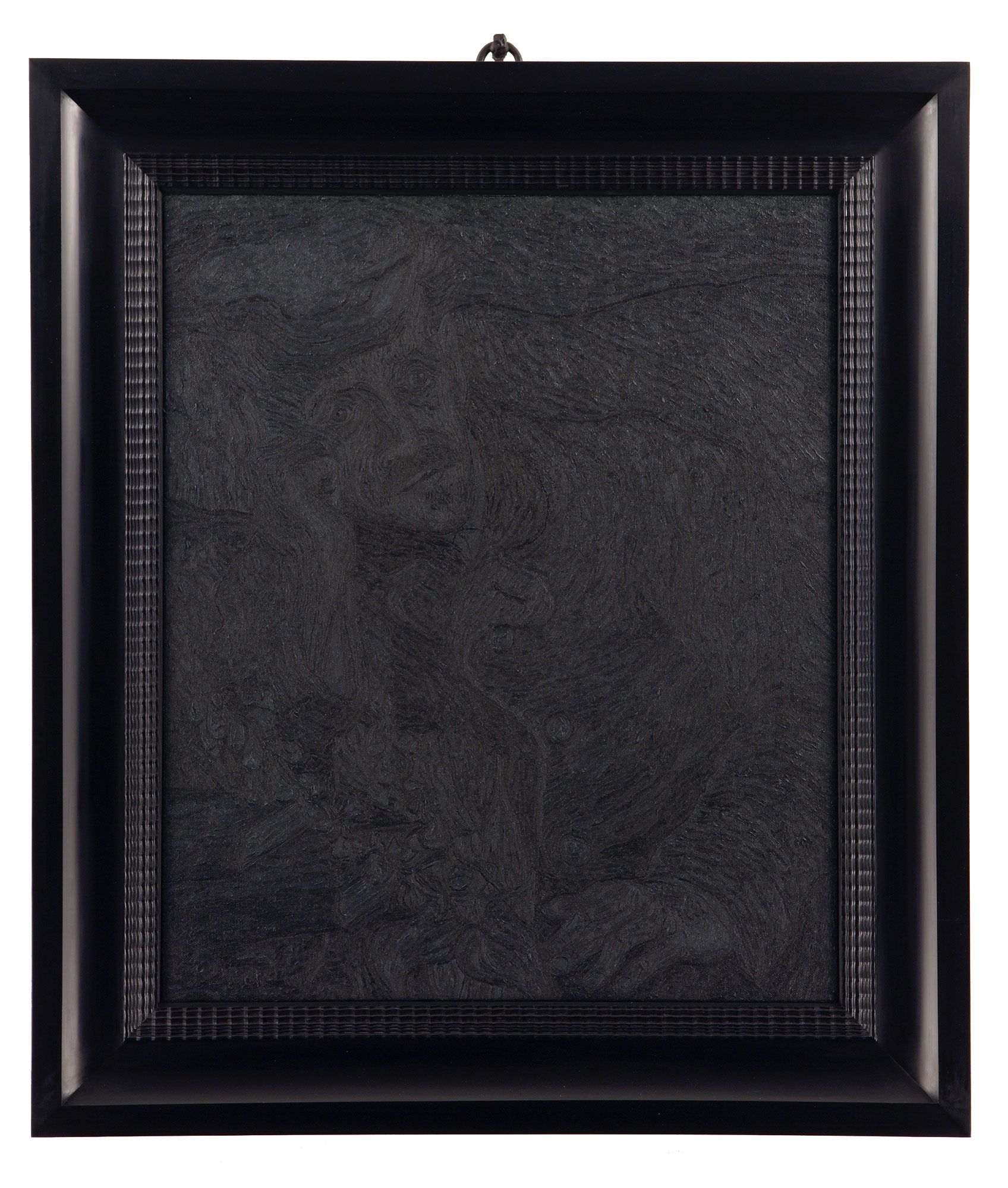 A soulful reinvention of Van Gogh's Dr Gachet painting in black oil paint by Mark Alexander - Version XIII.