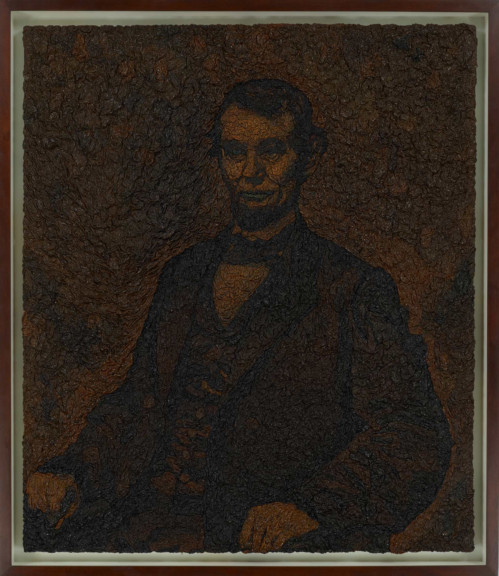 Faded portrait of Abrham Lincoln.