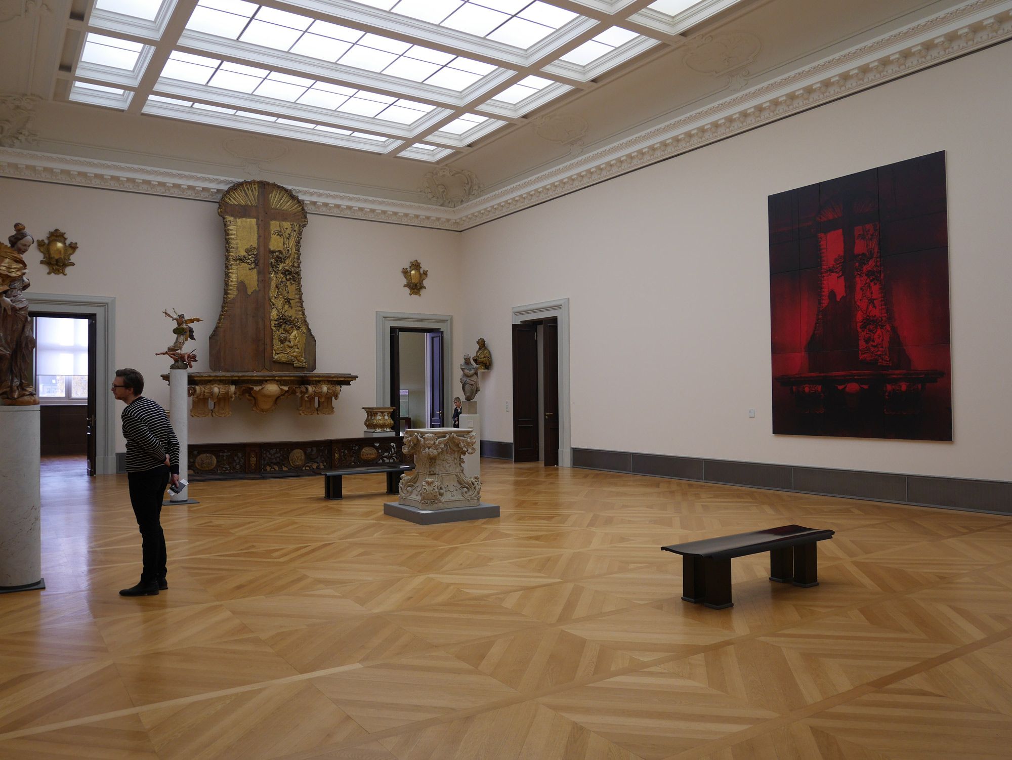 installation photograph of Mark Alexanders exhibition at the Bode Museum in Berlin.