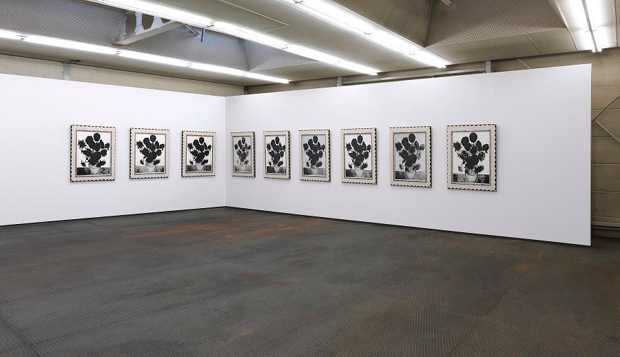 9 Via Negativa paintings by  Mark Alexander displayed at Haunch of Venison gallery in Berlin in 2009.