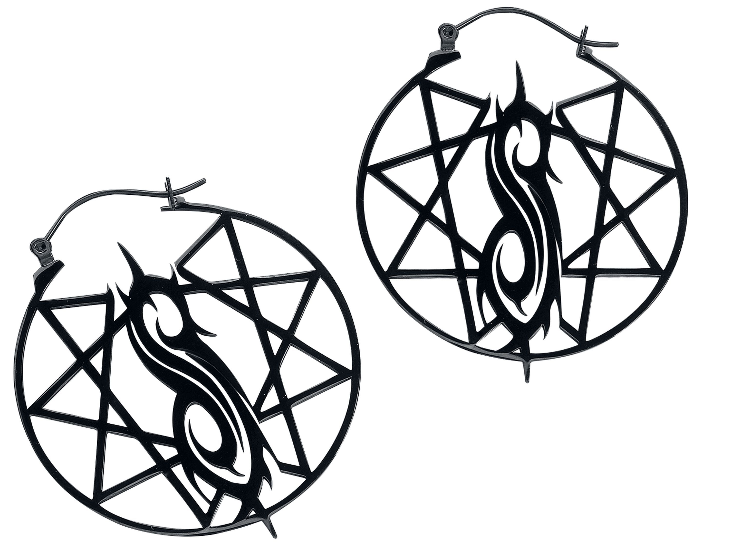 Black Nonagram Earrings