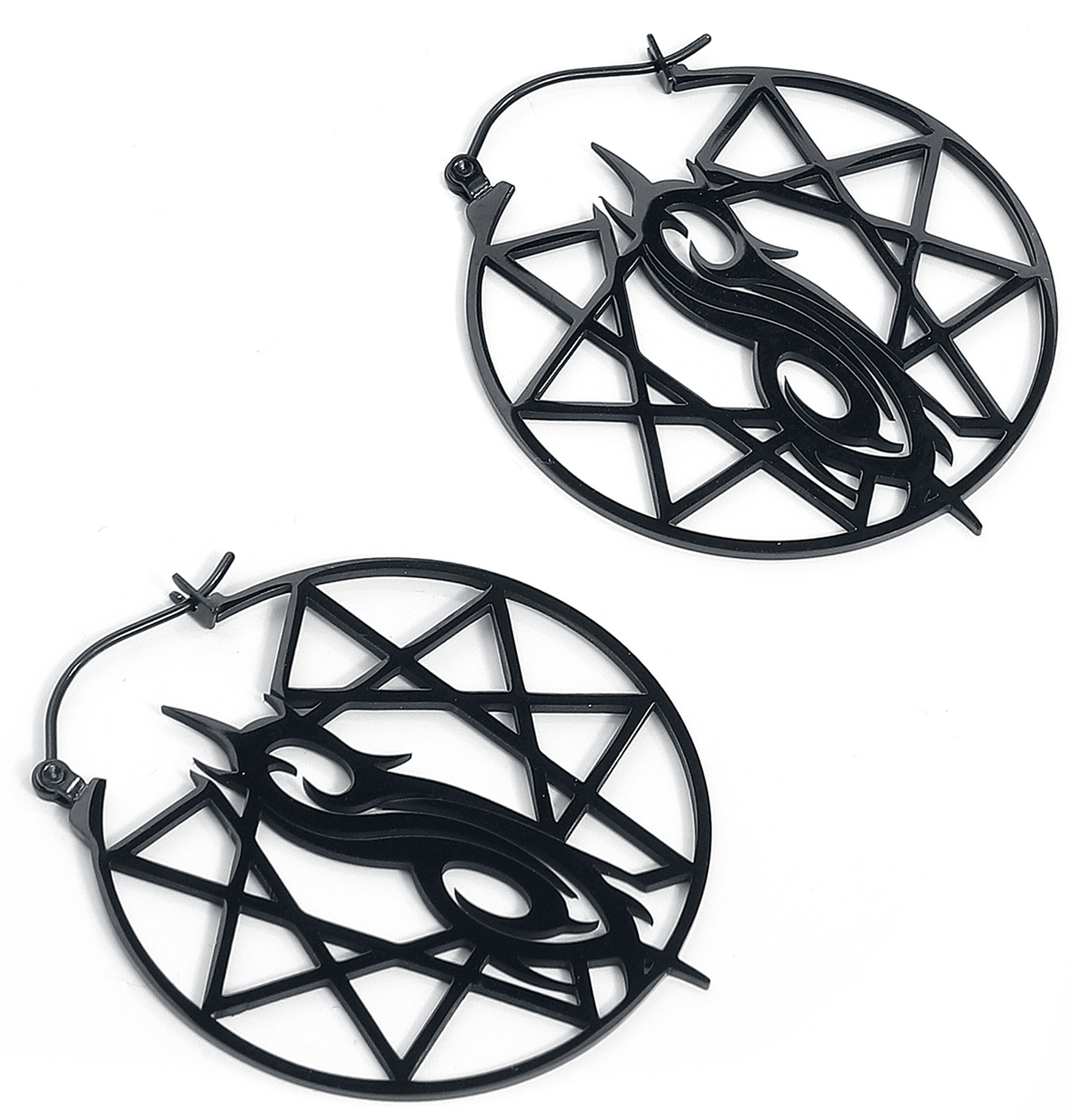 Black Nonagram Earrings