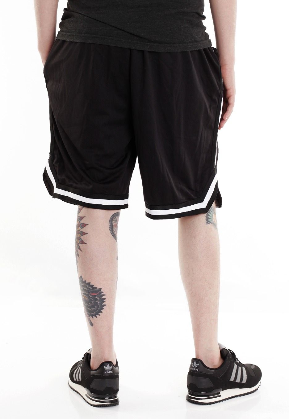 No Light Striped Zip Shorts