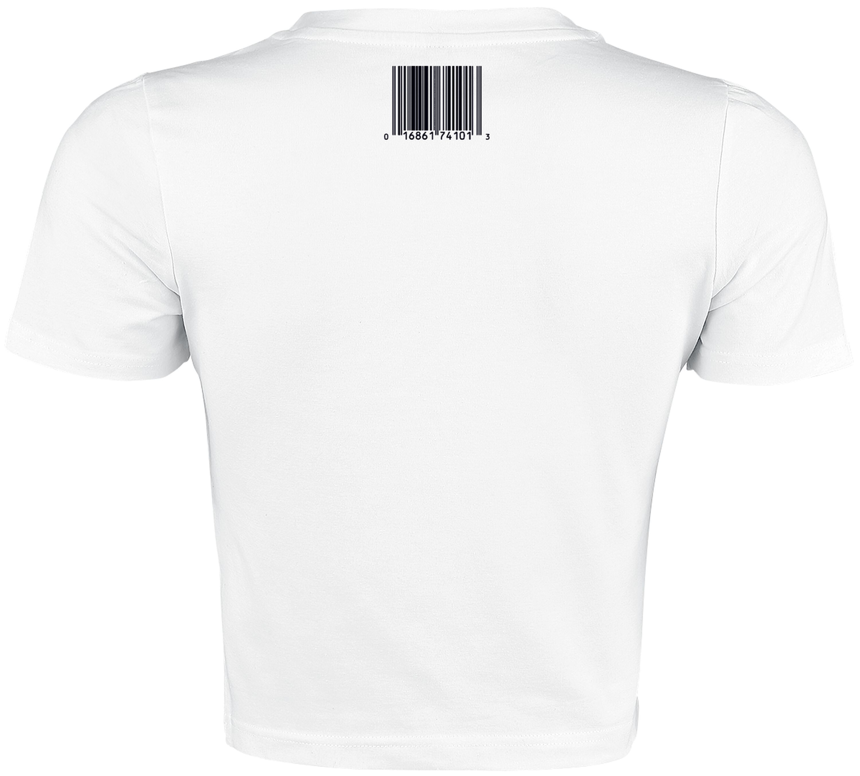 White and Electric Blue Crop Top