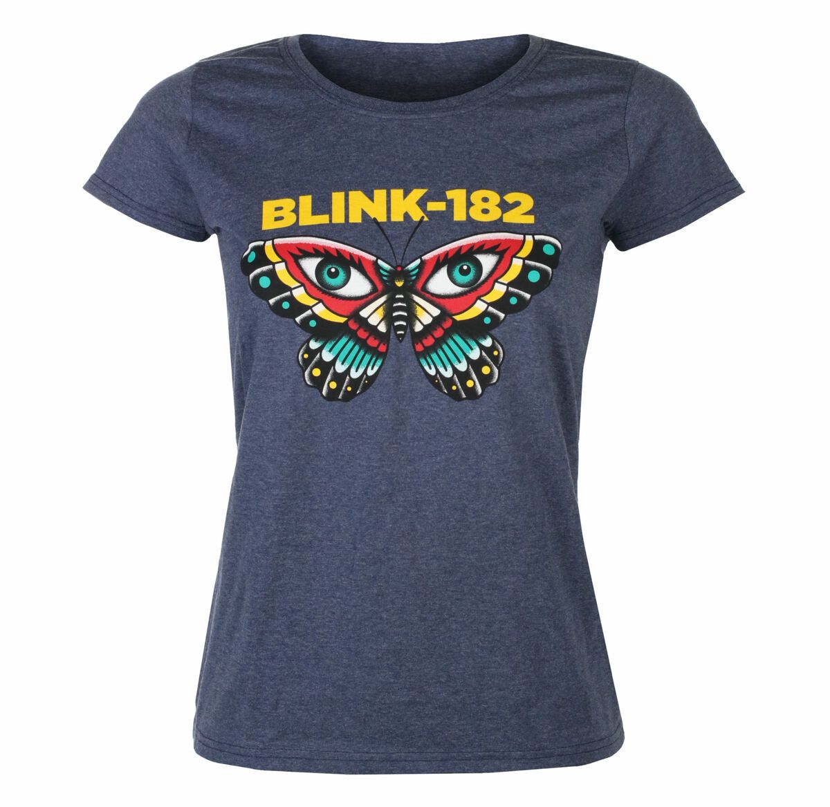 Butterfly Heather Navy Fitted T-Shirt