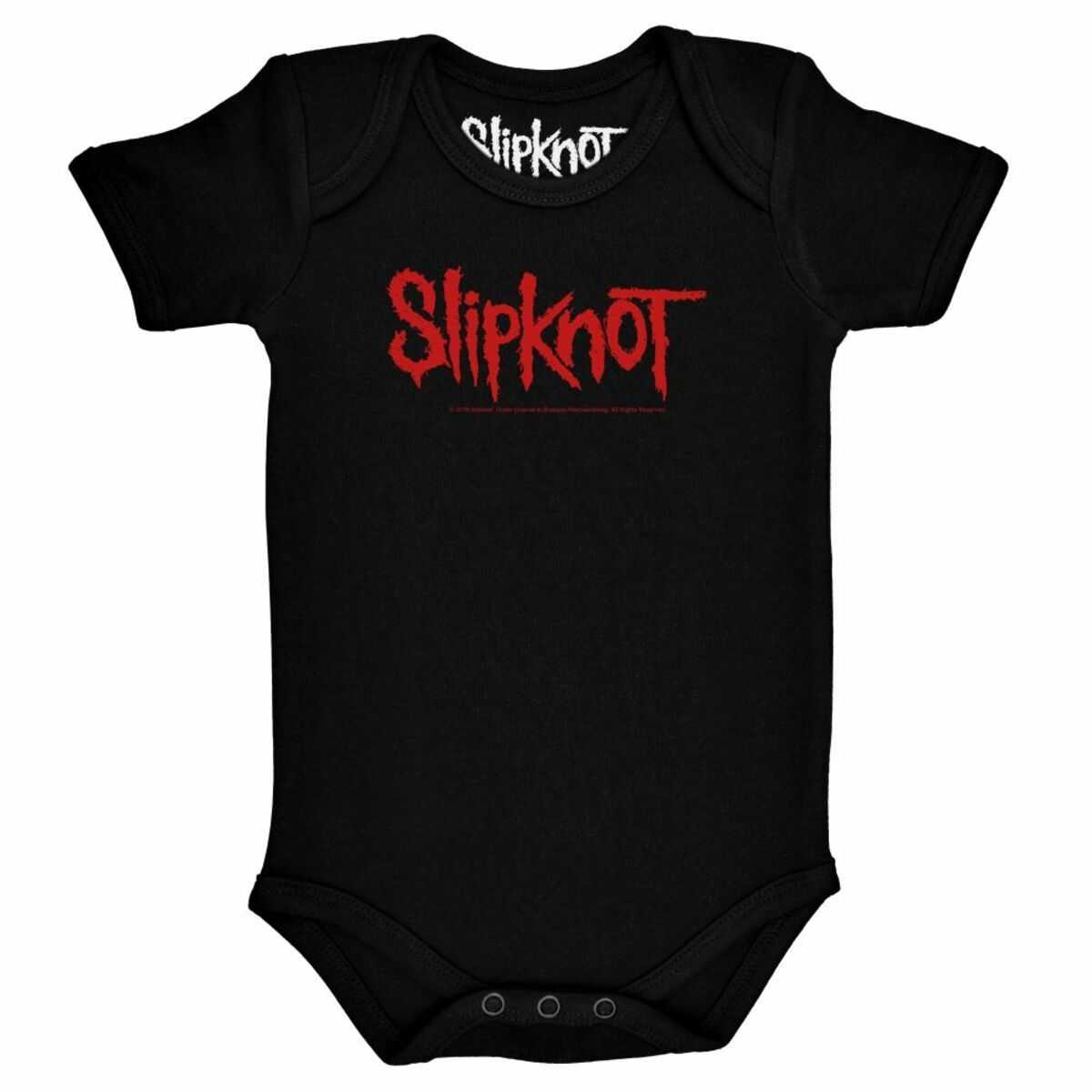 Red Logo Black Baby Grow