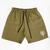 Embroidered Hemp Khaki Shorts