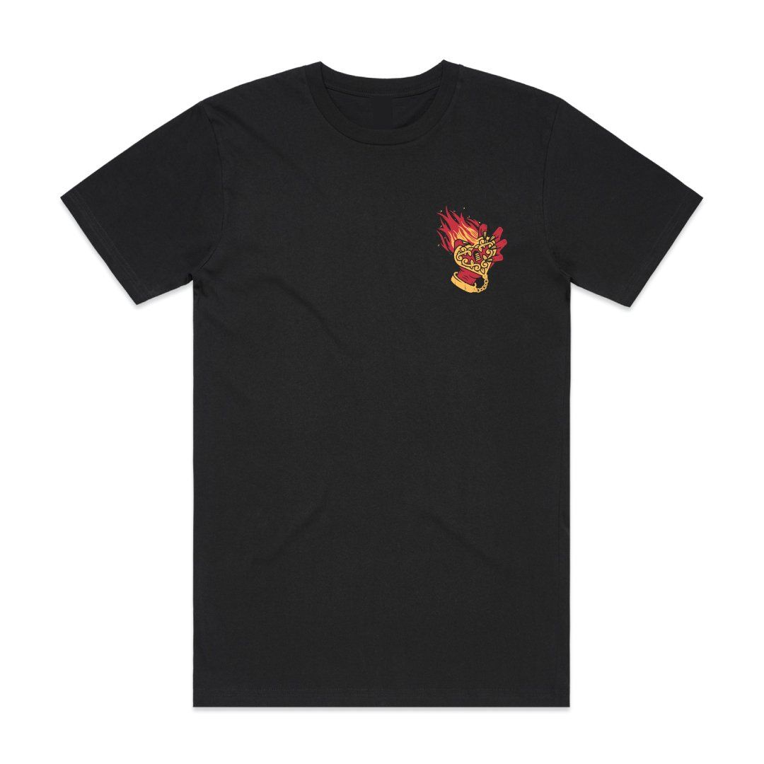 Enemy Of The Night Flaming Heart T-Shirt