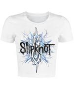 White and Electric Blue Crop Top