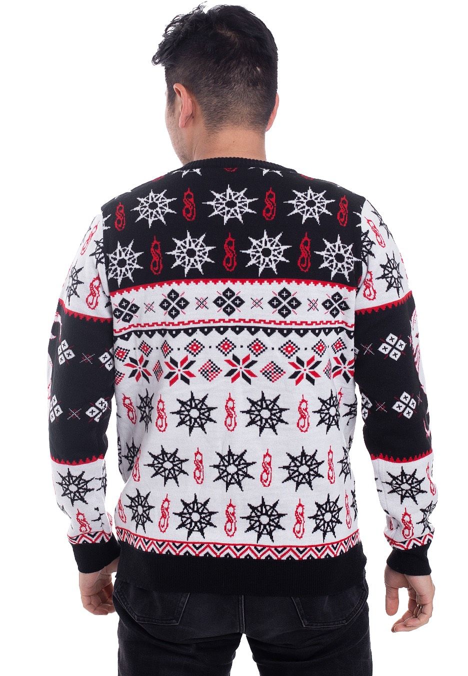 Skull White Winter Knit Jumper