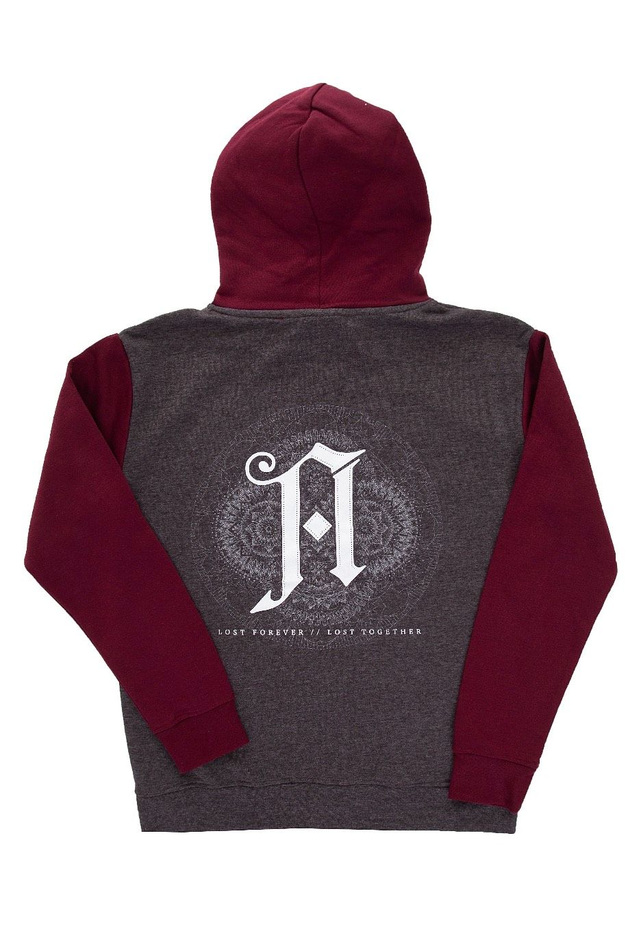 Lost Forever Charcoal/Burgundy Zip Hoodie
