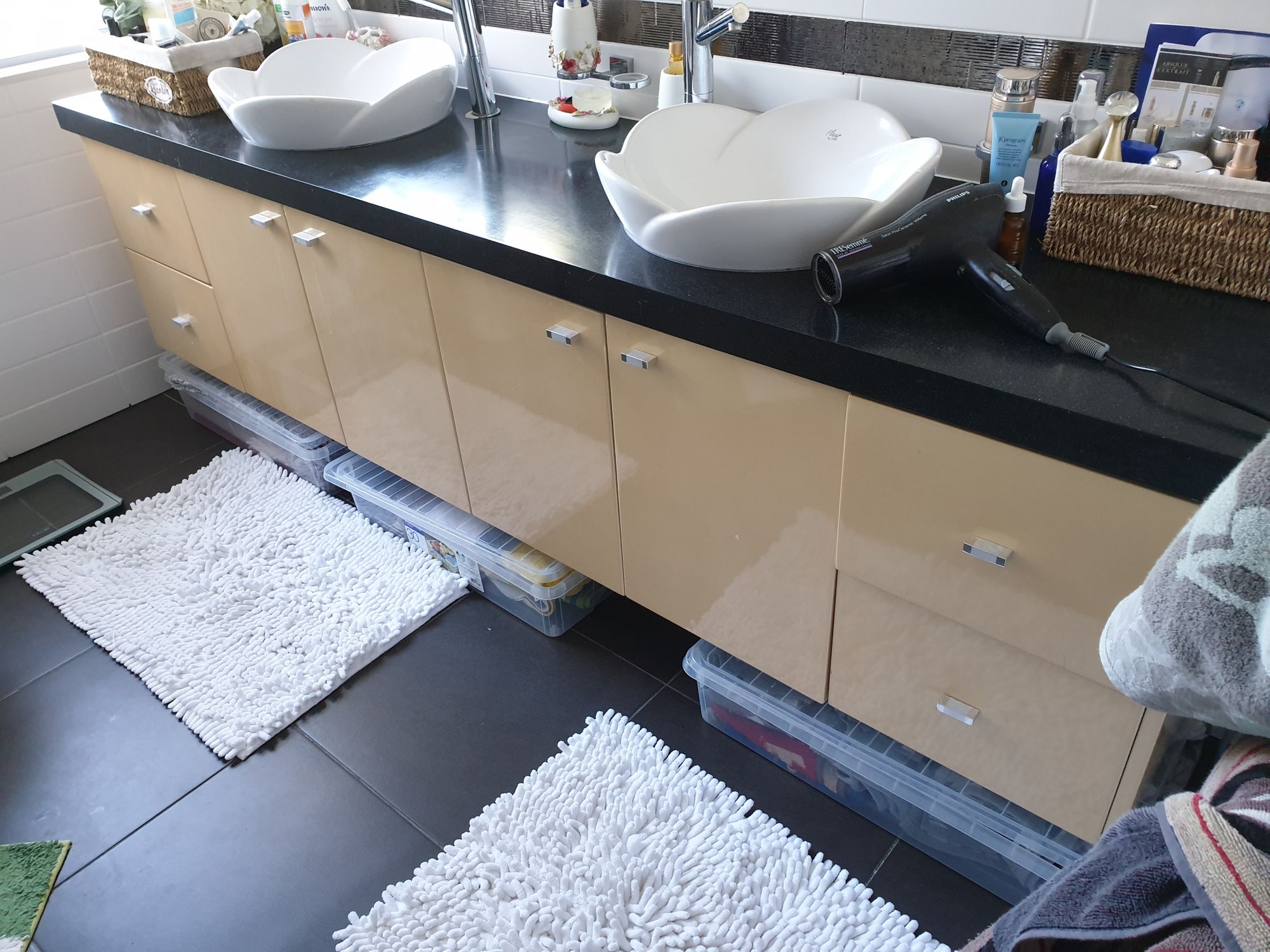 Bathroom vanity restoration before
