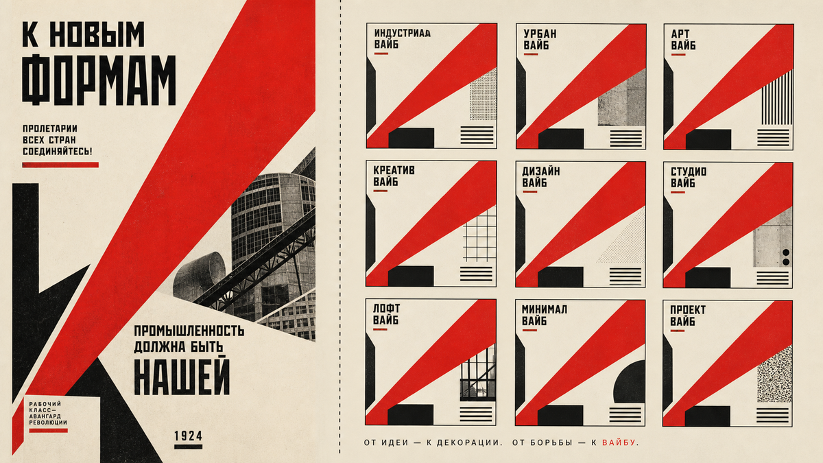 Diagrama: cartaz construtivista original vs templates derivados em grid