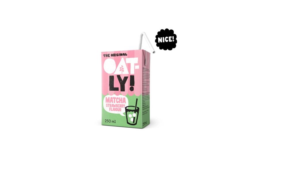 Bilde av Oatly jordbær matche-drikk
