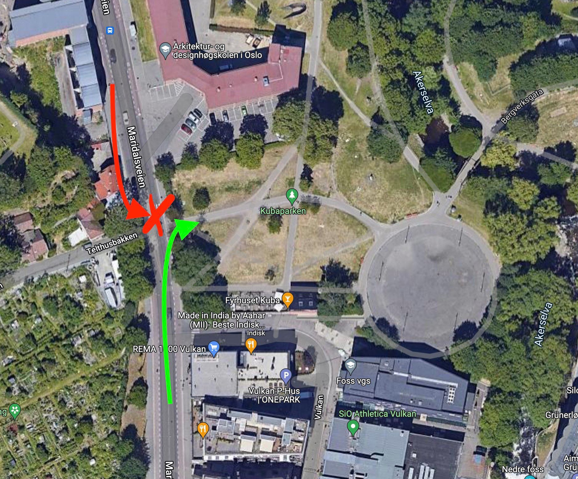 Bilde av innkjøring ved nedrigg.