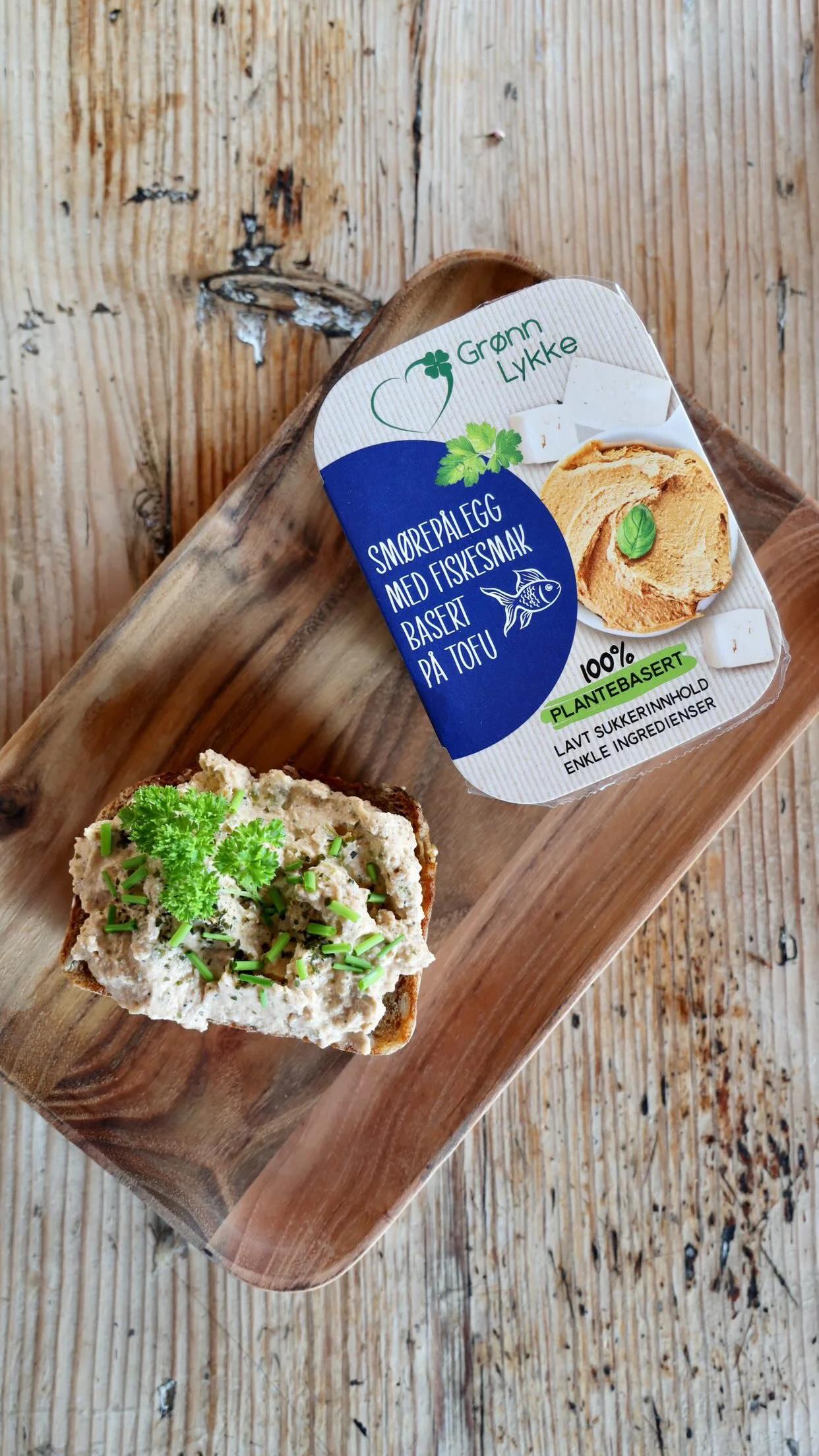 Bilde av produkt fra Grønn Lykke med en brødskive