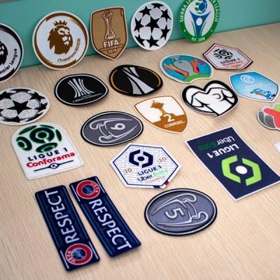 Custom Design Private logo Football Jercey Heat Pressed Flock Patches