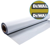 Roll of printable reflective film for heat transfer with inset showing black custom logo printing on reflective base