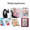 Custom DTF transfers applied on hoodies, backpacks, aprons, t-shirts, pillows, and canvas bags