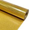 Single roll of sparkling gold glitter heat transfer vinyl for custom garment printing