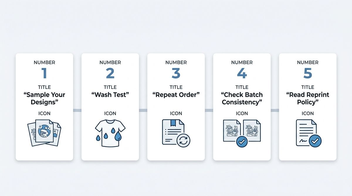 Five-step process to vet a DTF transfer supplier before bulk ordering