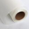 Close-up of a matte finish DTF transfer film roll with cardboard core for textile printing