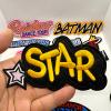 3D custom yellow "STAR" embroidered patch with black felt border for streetwear jackets