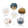Step-by-step application process for glitter HTV including cutting, weeding, heat pressing, and peeling