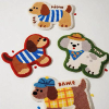 Assortment of custom cute cartoon dog chenille patches for wholesale children's apparel