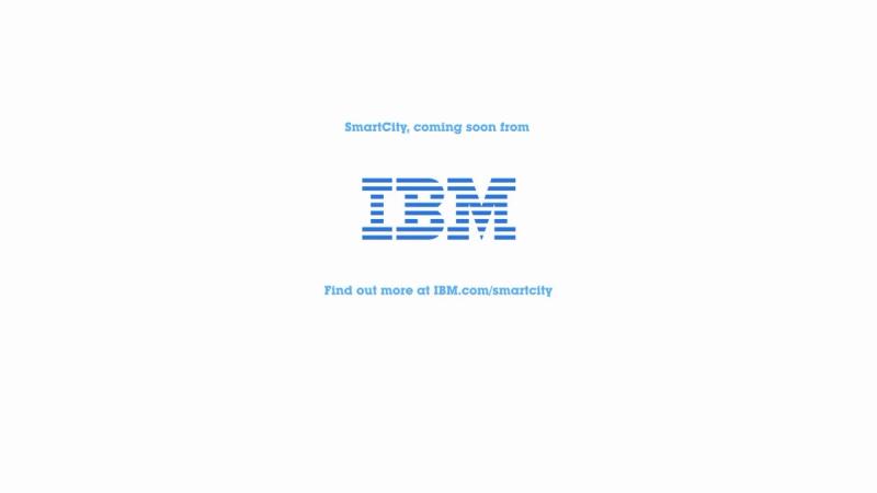IBM logo with additional text reading “SmartCity, coming soon from IBM. Find out more at IBM.com/smartcity”.