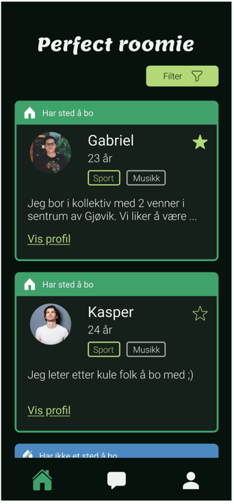 Design og prototyping for nettbrett og mobil - “Perfect roomie”