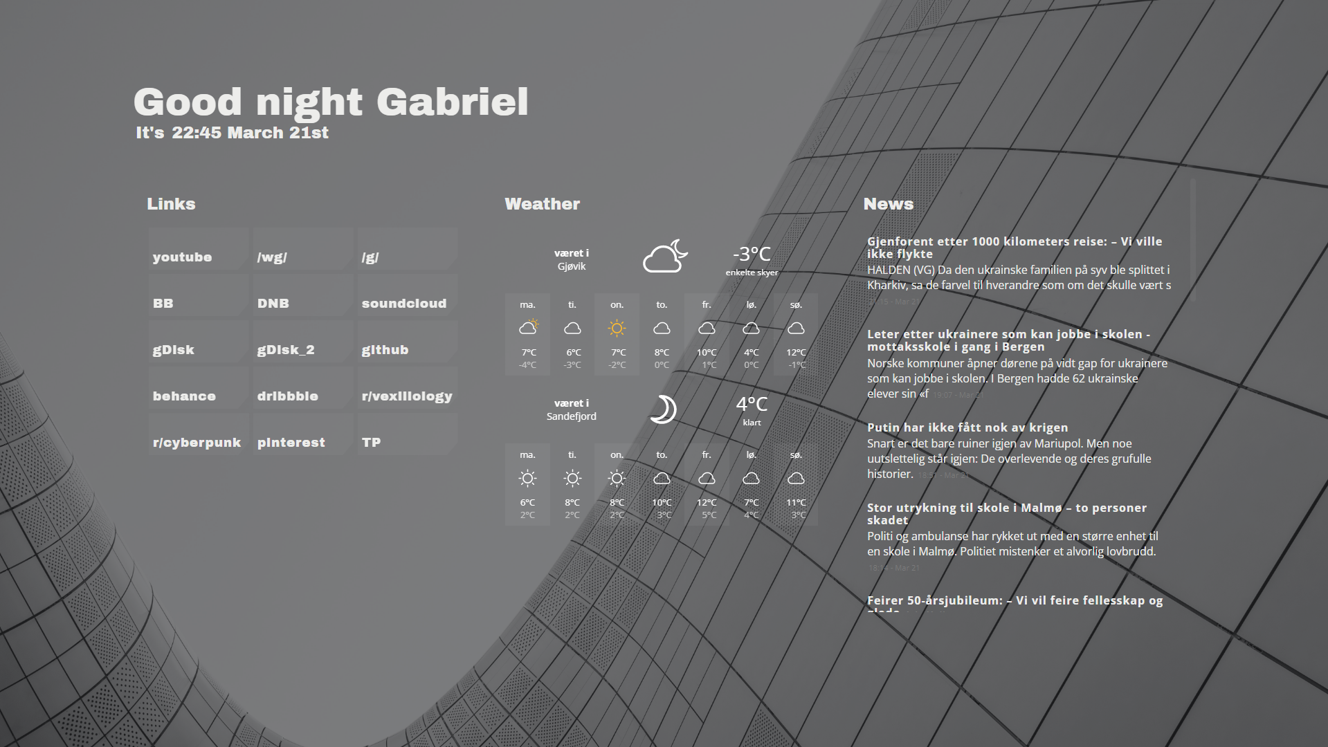 Startpage project