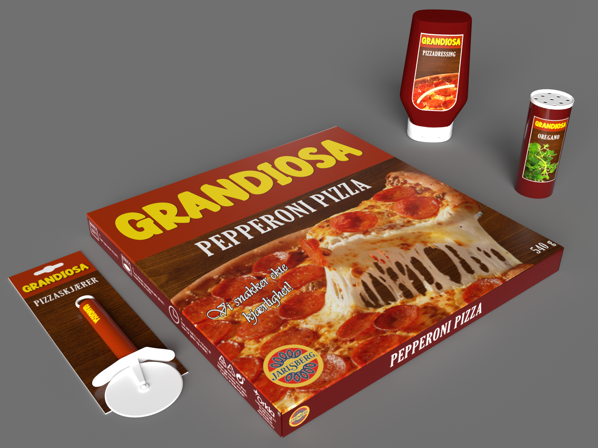 Grandiosa – Emballasjedesign