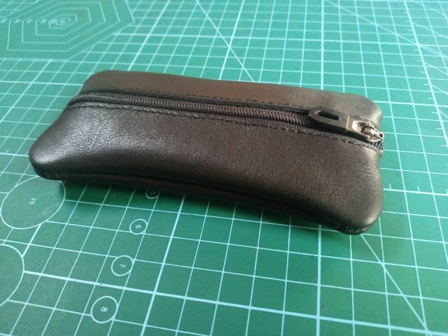 Leather Zipper Pouch for Small Essentials (Dark Brown)