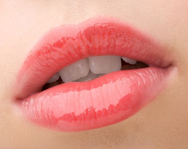 Lip blush tattoo on lips