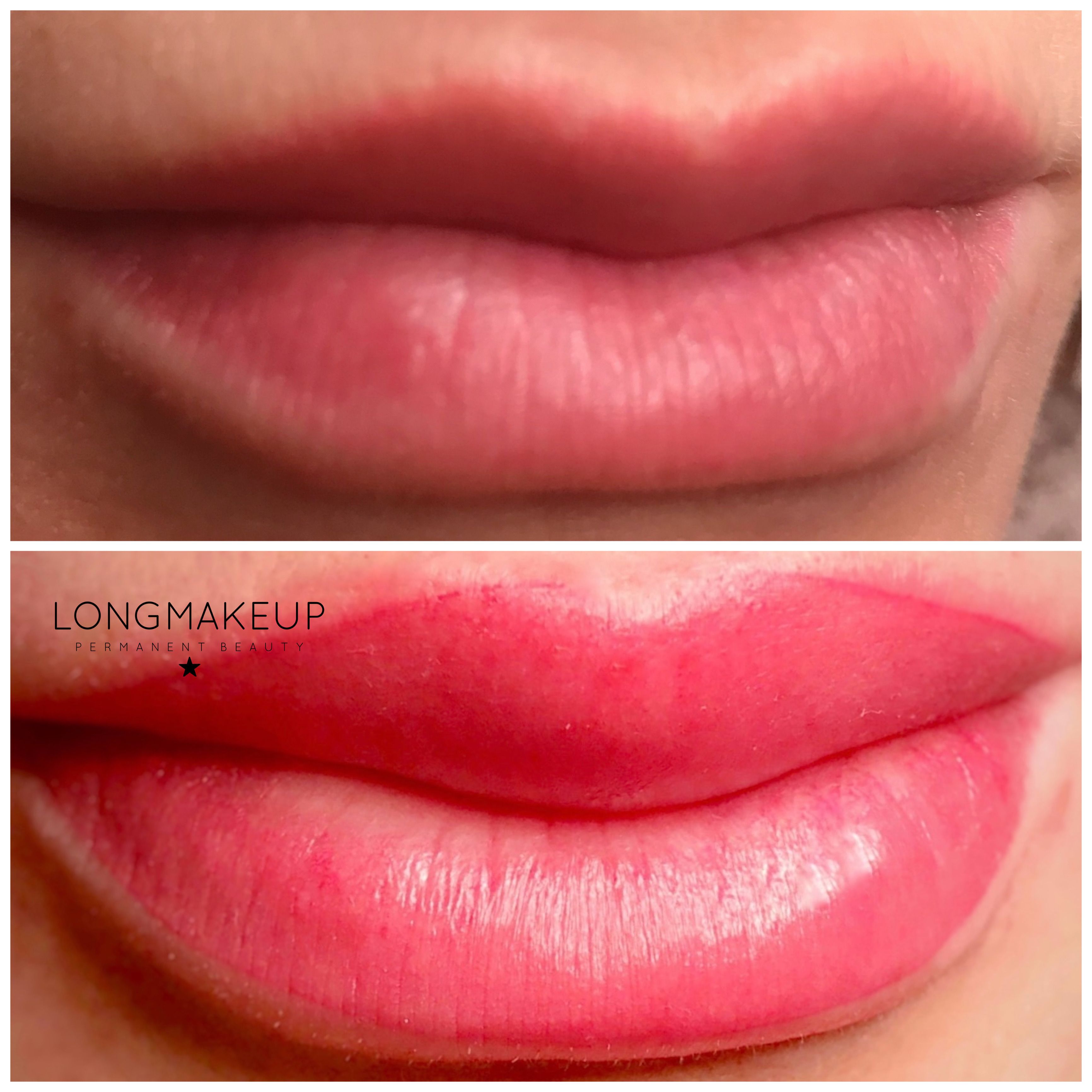 Lip blush color and shape correction