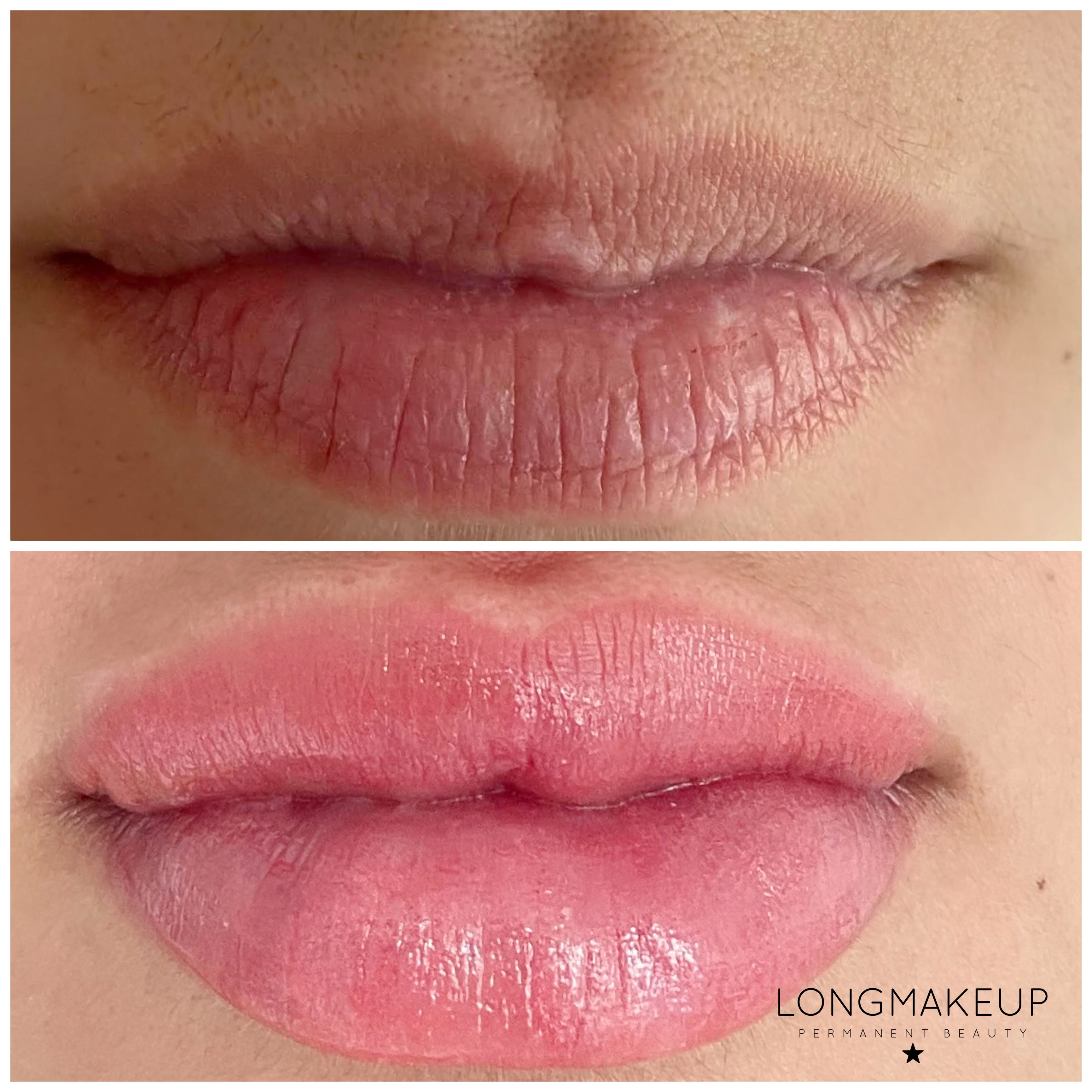 Before and after lip blush