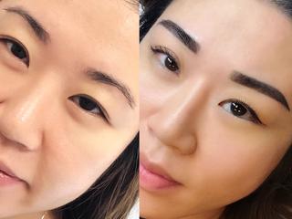 Powder brows before and after