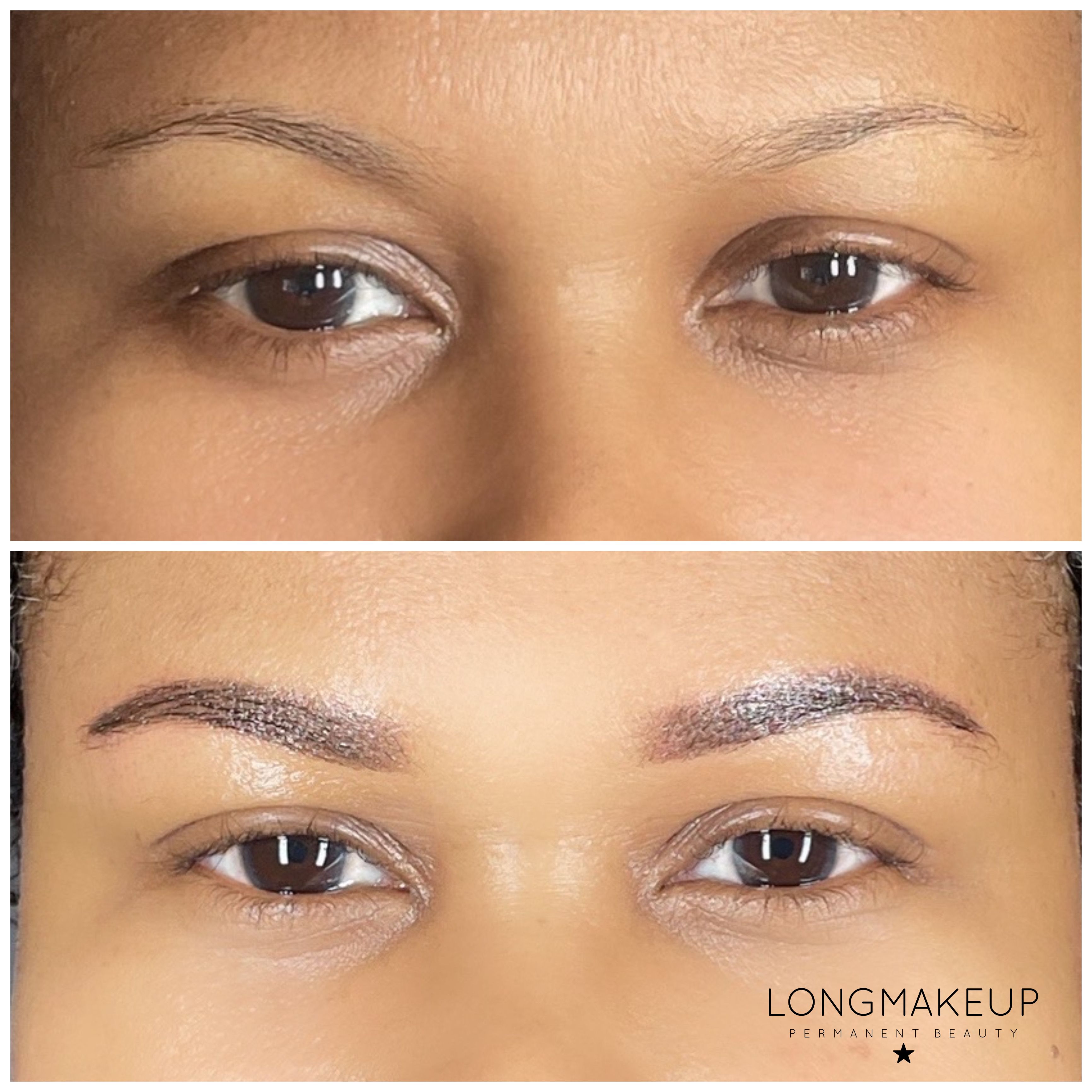 Before and after Powder Brows